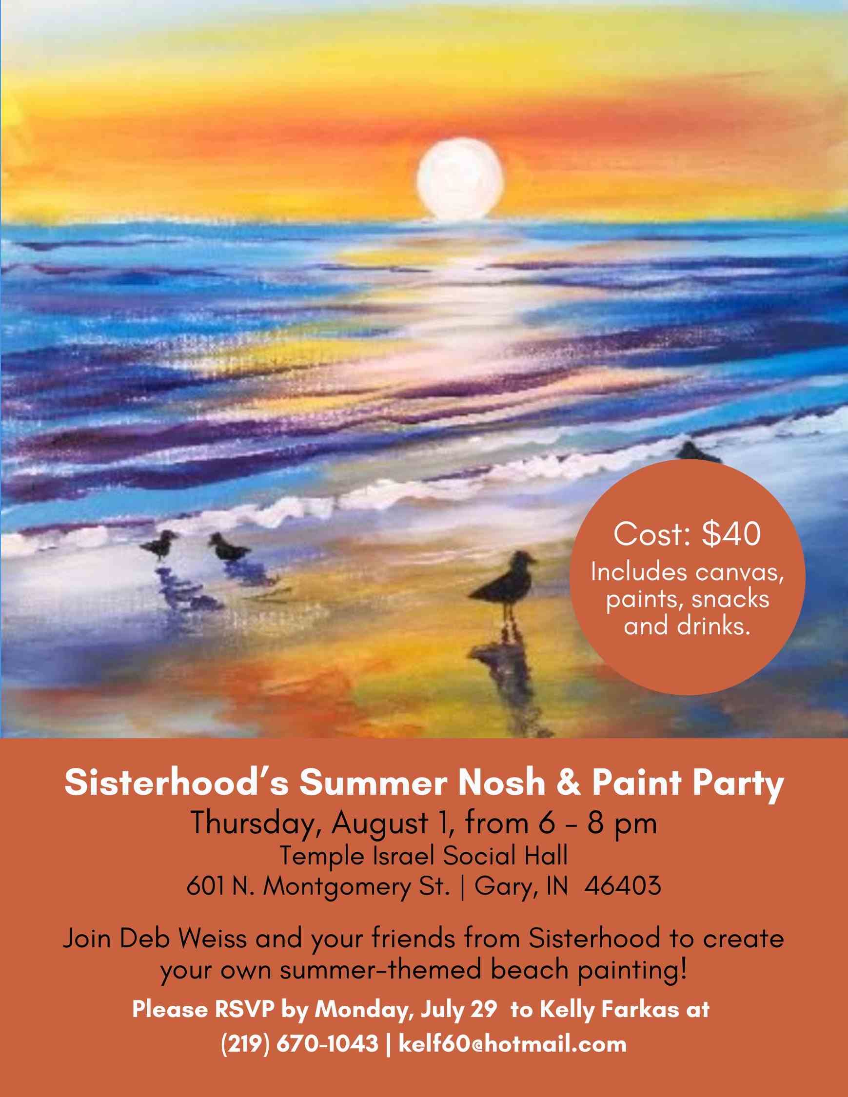 Sisterhood’s Summer Nosh & Paint